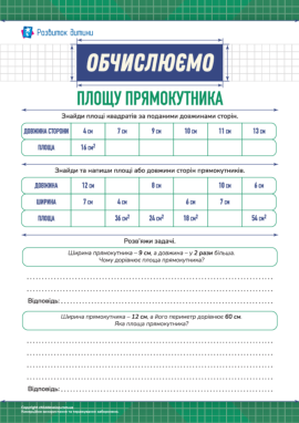 Обчислюємо площу прямокутника