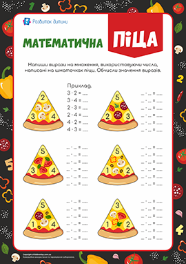 Математична піца: тренажер таблиці множення