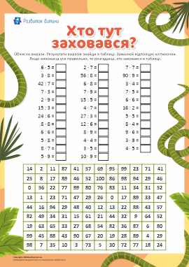 Закріплення табличного множення і ділення 
