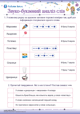 Звуко-буквений склад слів: закріплення знань Звуко-буквений склад слів: закріплення знань