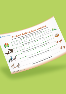 Птахи Азії: прості графомоторні доріжки для дошкільнят