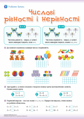 Числові рівності і нерівності: порівнюємо числа та числові вирази