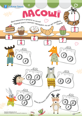 Навчаємося рахувати гроші: додавання в межах 10