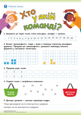Хто у якій команді? Парні й непарні числа