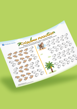 Сліди макаки та графічний диктант для дошкільників