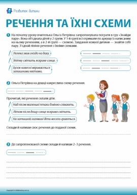 Навчаємося складати речення до поданих схем