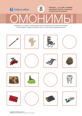 Омоніми № 8 («кисть, зебра, карта, зуб»)