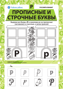 Учимо велику та рядкову літеру Р (російська абетка)