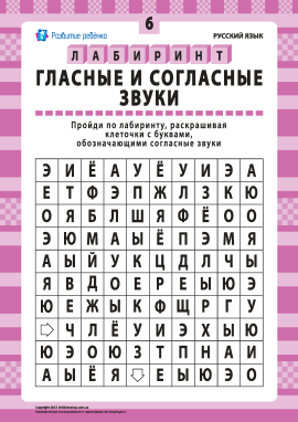 Голосні та приголосні звуки № 6 (російська мова)