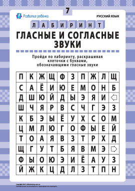 Голосні та приголосні звуки № 7 (російська мова)
