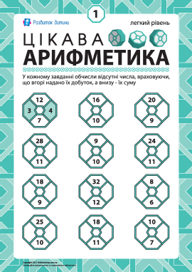 Цікава арифметика № 1: легкий рівень