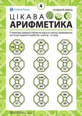 Цікава арифметика № 4: складний рівень