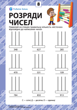 Розряди чисел: учимо клас одиниць № 8