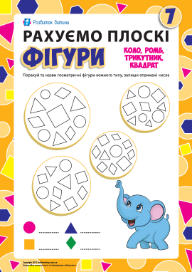 Рахуємо плоскі фігури: коло, ромб, трикутник, квадрат