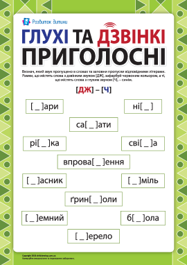 Розрізняємо глухі та дзвінкі приголосні: [ДЖ] – [Ч] (українська мова)