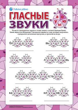Розрізняємо голосні звуки та літери №8 (А, О, У, Ы, Ю) (російська мова)