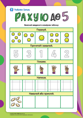 Рахую до 5: читаємо й записуємо Рахую до 5: читаємо й записуємо